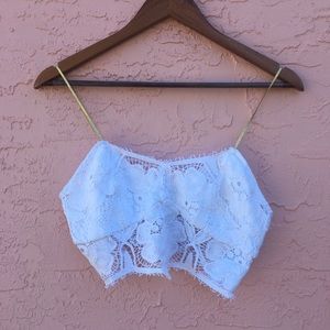 Miguelina White Crocheted Top Bralette Lingerie Lace